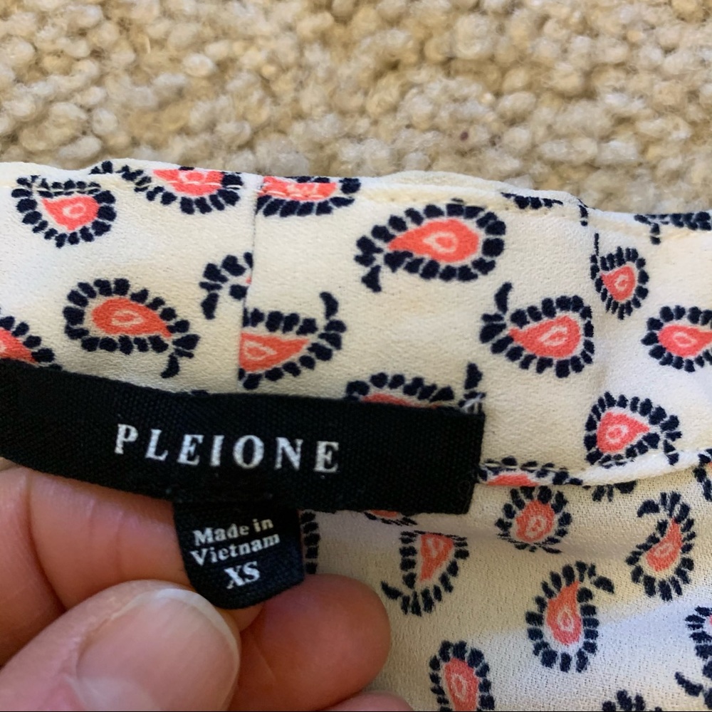 Pleione Print Blouse Cuffed Sleeve XS - Picture 4 of 7